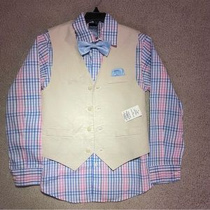 Nautica Boys 10 Vest, Shirt, Bowtie Set - new cond